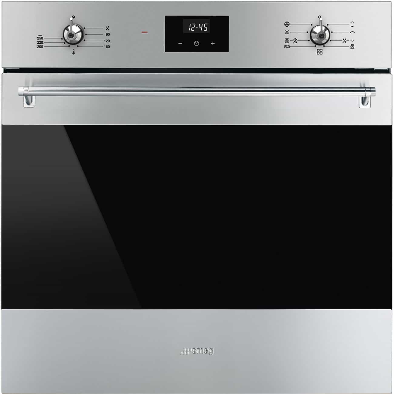 חבילת SMEG 6: תנור בנוי + מיקרוגל מובנה (נירוסטה)